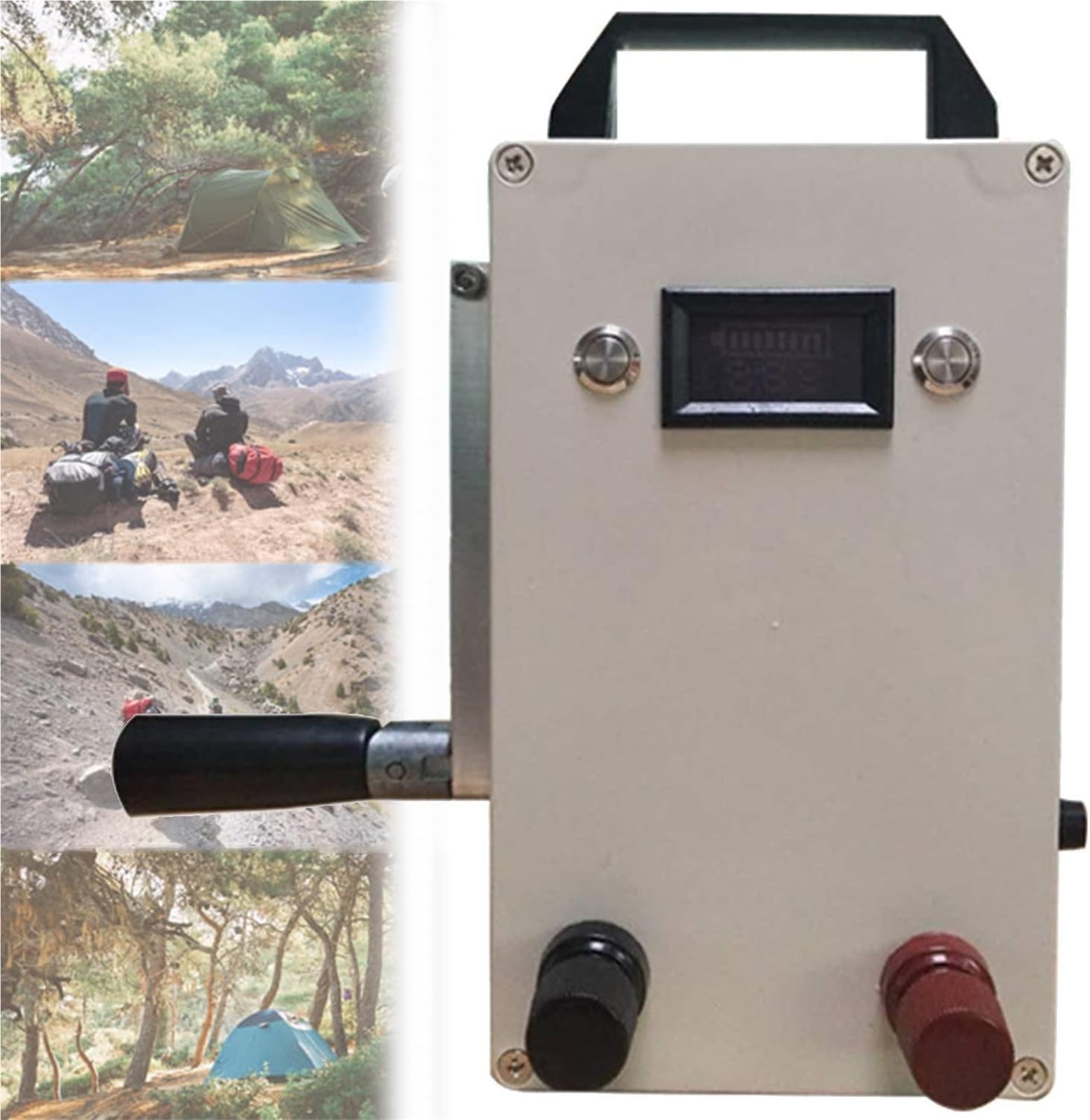 Generatore Portatile a manovella 150W AC110V / 220W DC12V Uscita dinamotore di Emergenza con Presa USB, per Emergenza, Campeggio, interruzioni di Corrente improvvise