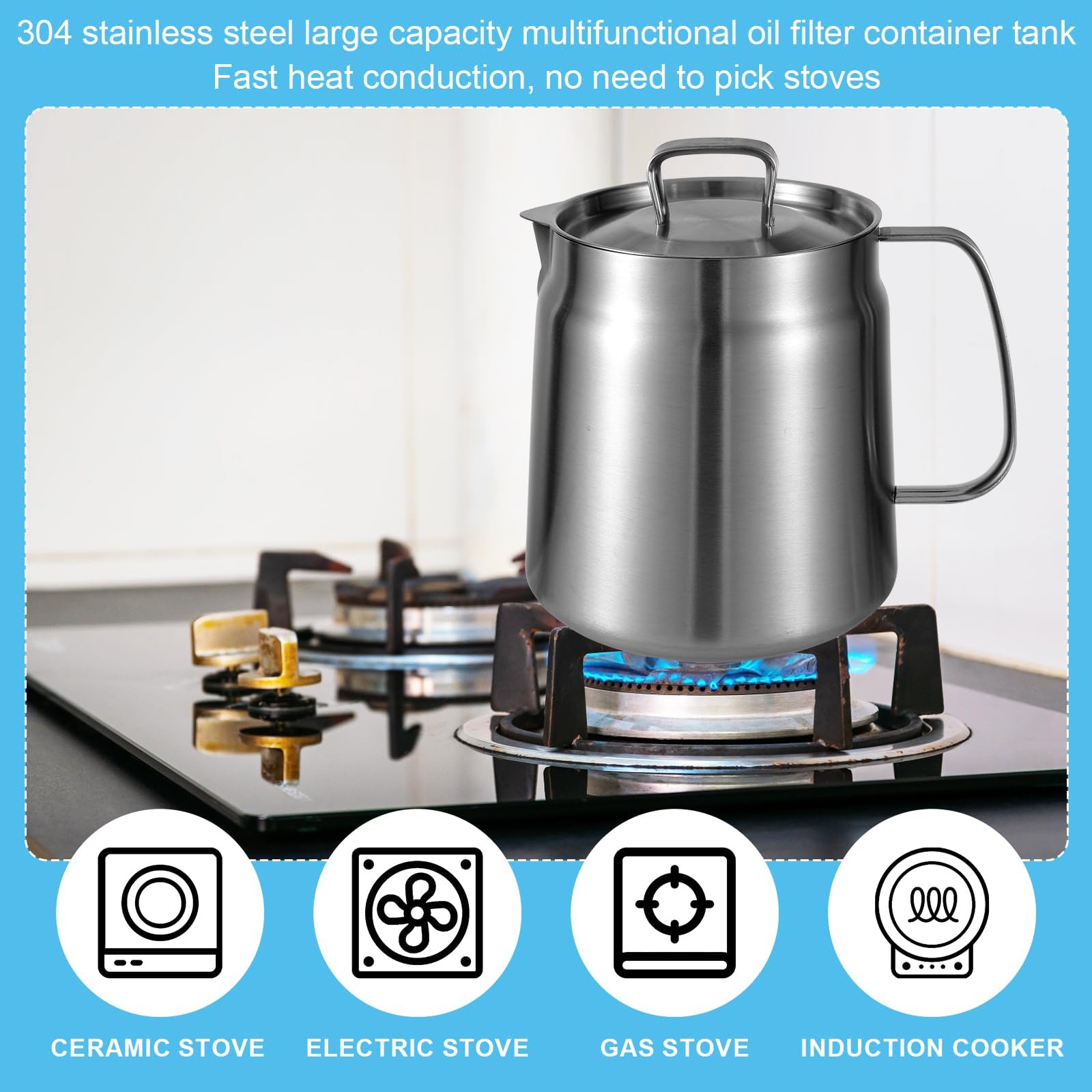 Pentola Filtro Olio In Acciaio Inox 304 - Colino Rete Per Friggitoria, Multiuso Per Cucina E Campeggio - Foto 11