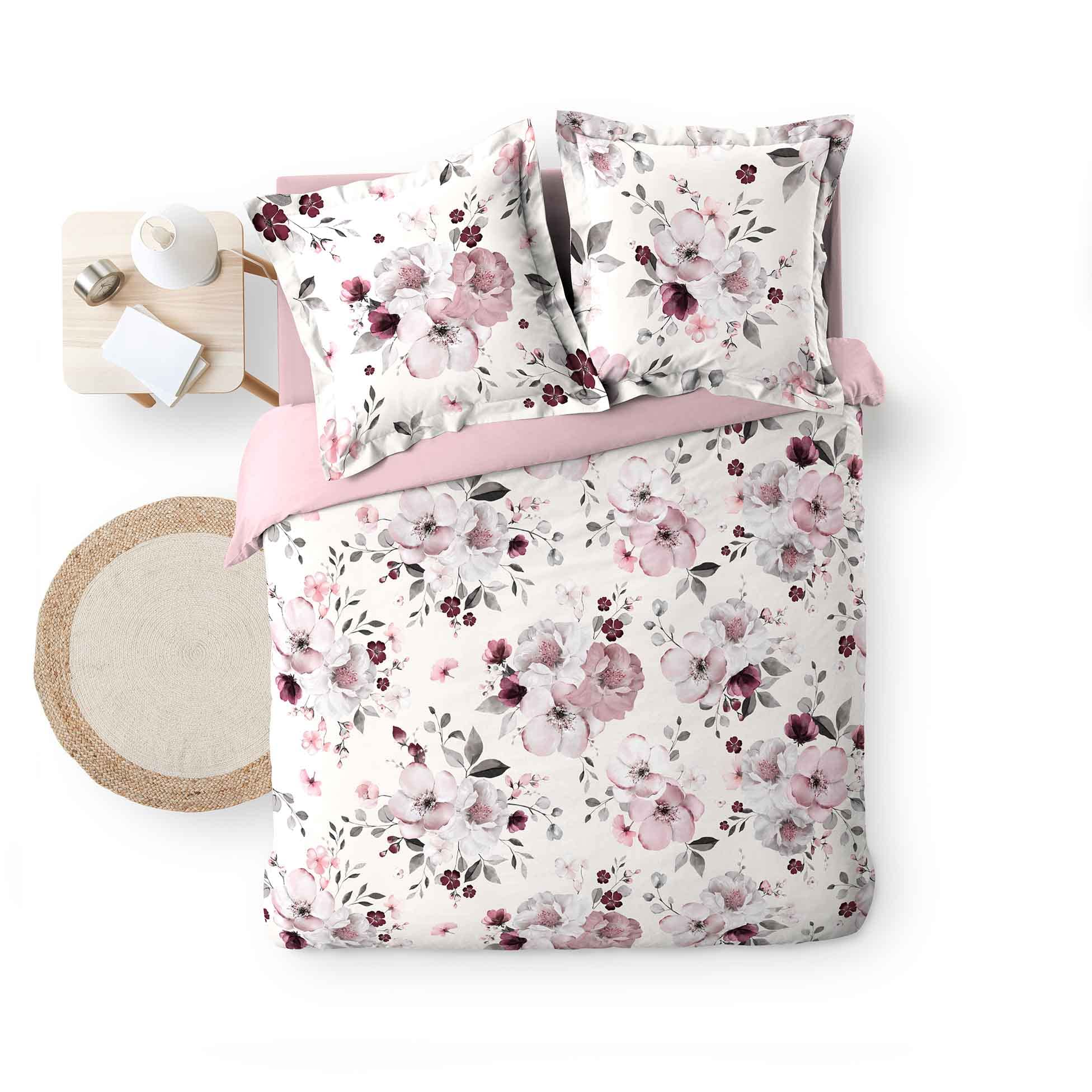 Parure Letto 3 Pezzi Velvet Flower Bianco - Percalo Cotone 240x220cm - Foto 6