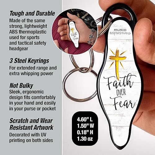 Miniatura 3 de MUNIO Self Defense Keychain Stylish, Portable Safety Tool for Women & Men Non-Lethal, TSA Approved, Made in USA