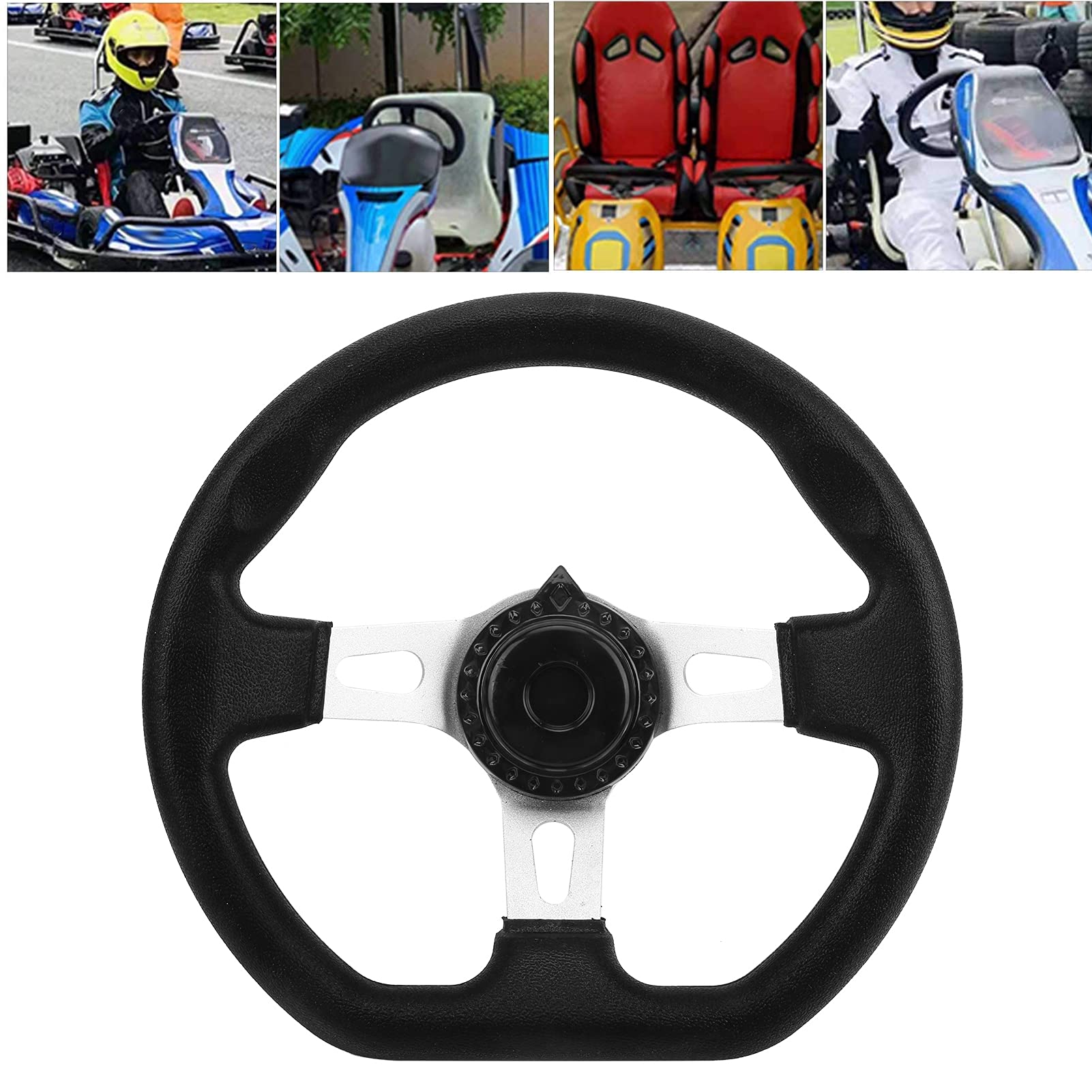 Volante De Kart, Volante De Carreras De Karts Volante De ATV Volante De Kart Volante De Kart Todoterreno 270 Mm Modificación De 3 Radios Universal Para Motores De 150 Cc Y 250 Cc