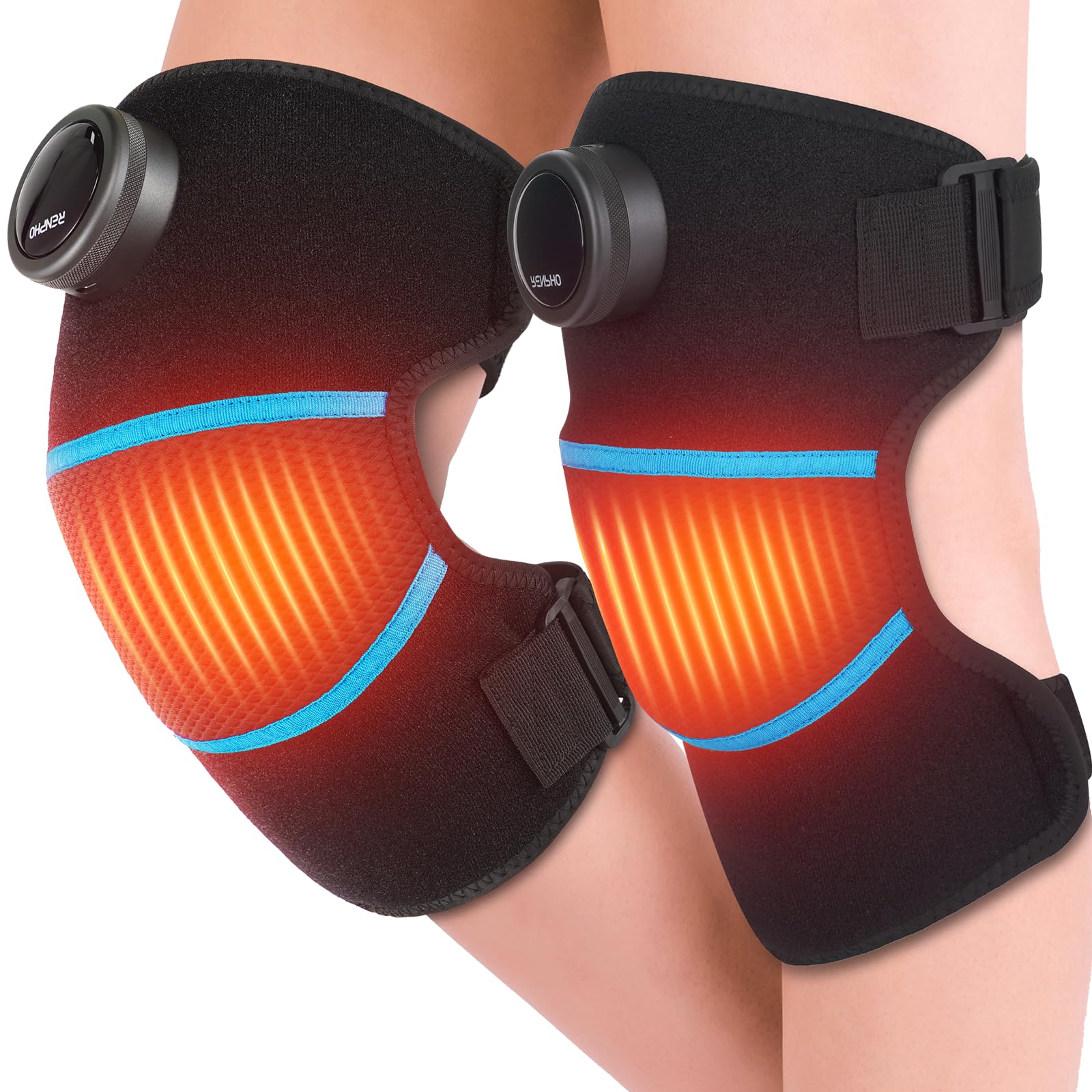 RENPHO Wireless Foot Massager with 20 Heating Mode, FSA Eligible Items Only List, Portable Knee Massager for Pain Relief, Heating Pad for Knee Shoulder Elbow, Valentines Day Gifts for Her Him (2 Pcs)