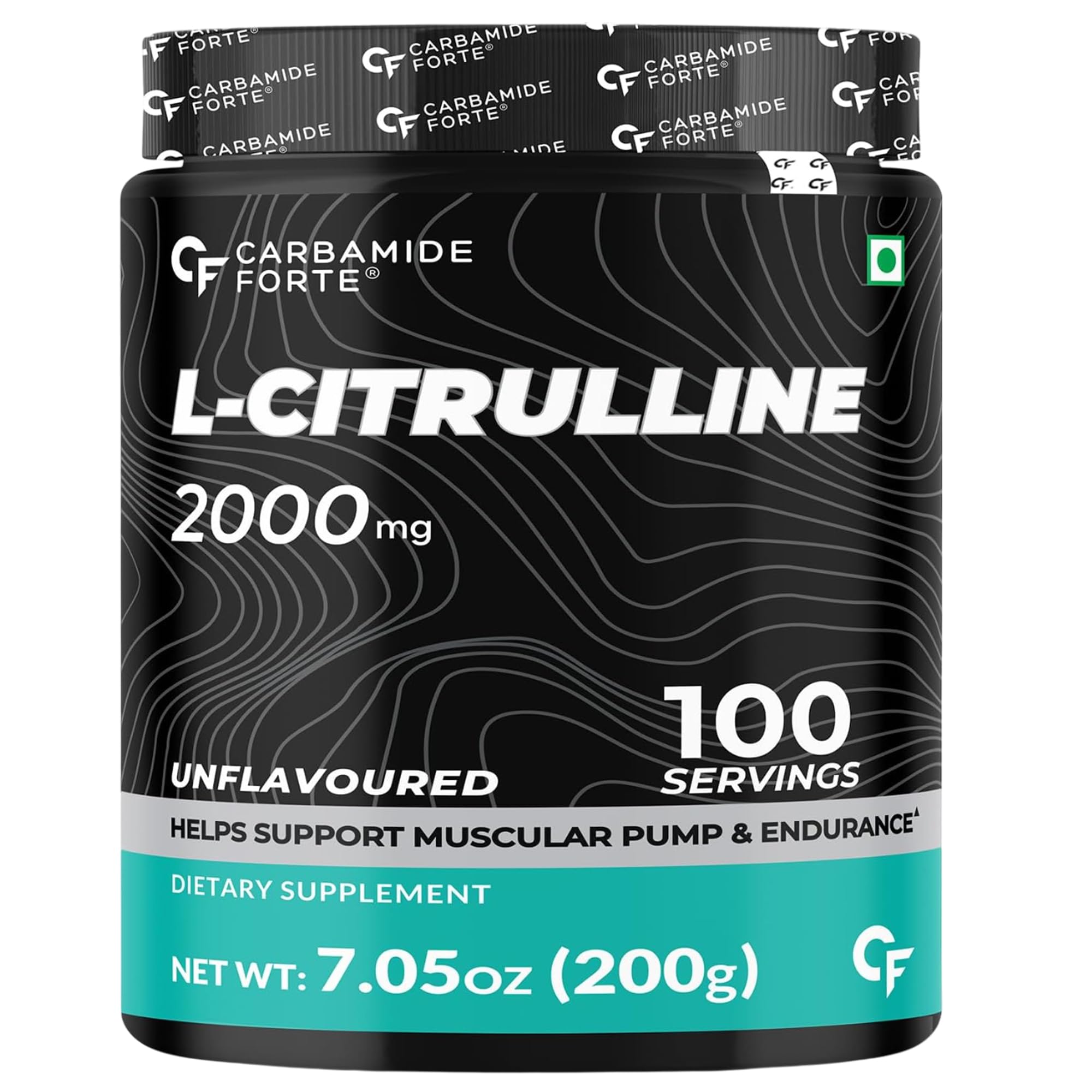 Carbamide Forte L Citrulline Powder 2000mg | L Citrulline Supplement Powder For Men And Women | Boosts Nitric Oxide Production - Unflavoured - 100 SERVINGS - 200g L Citrulline Powder - unflavoured Blue