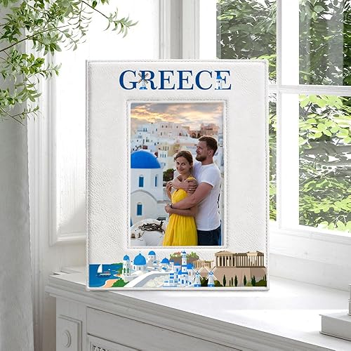 Miniatura 2 de KATE POSH Marco de fotos Grecia, vacaciones familiares en Grecia, boda, compromiso, decoración de Grecia, cumpleaños, ocasión especial (5 x 7