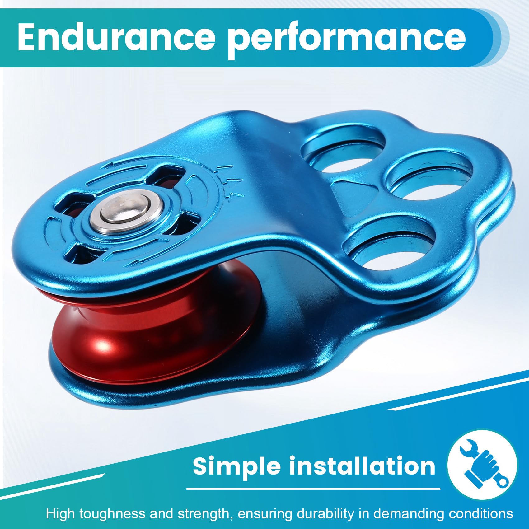 Poulie d'escalade 30KN pour Corde 14 mm, Poulie Simple à Roulement à Billes