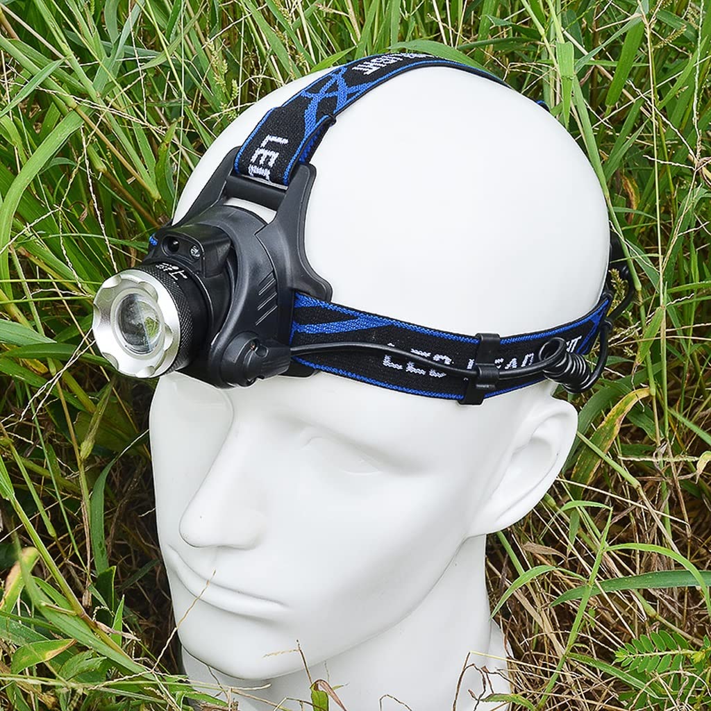 Czołówki， Latarka LED Akumulatorowa, lekka latarka czołowa Latarka czołowa Kask Specjalny stały napowietrzny reflektor roboczy Akumulator Wodoodporna lampa górnicza Silne światło Ładowanie Zoom Reflek