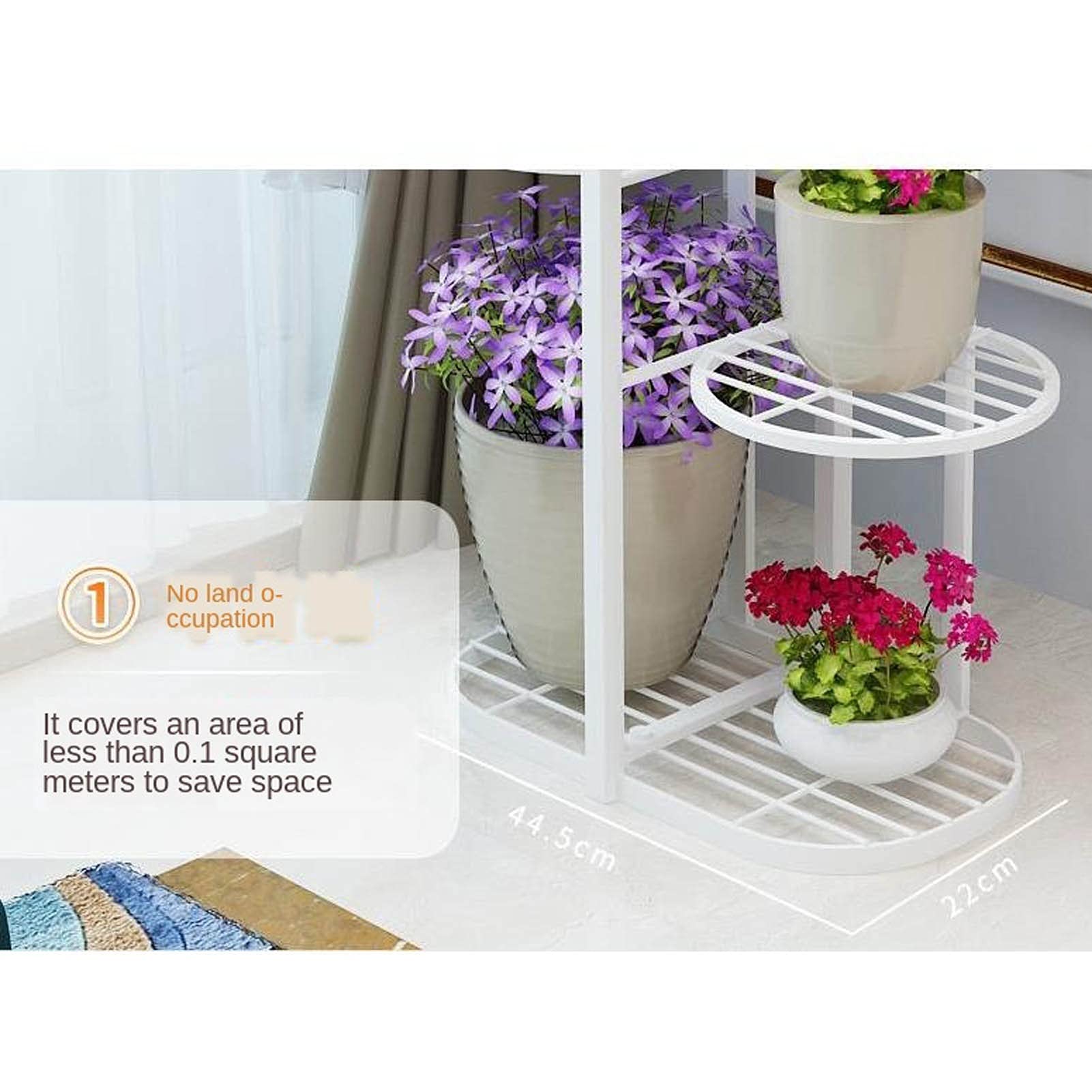 Stojak na kwiaty balkon z kutego żelaza dekoracja wnętrz nowoczesna podłoga stojąca wielowarstwowa półka na kwiaty półka doniczka na balkon trawnik patio (kolor: 44,5 x 22 x 96 cm)