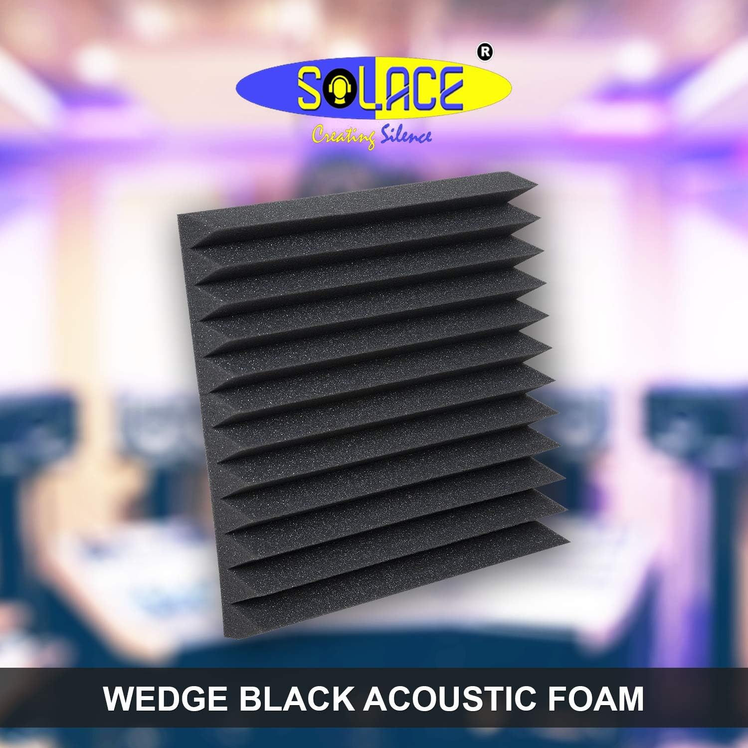 SOLACE ACOUSTICยฎ Wedge Acoustic Foam - 2'X2'- 8 Pcs- 32 SQFT