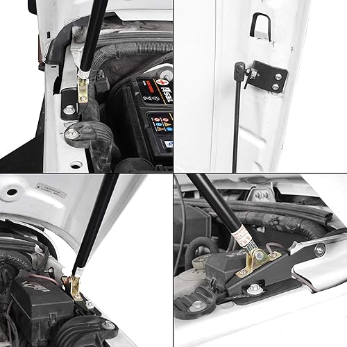 Miniatura 4 de Hooke Road Wrangler JK - Kit de asistencia de soporte de elevación de capó compatible con Jeep Wrangler JK y Unlimited 2011-2018 - Par