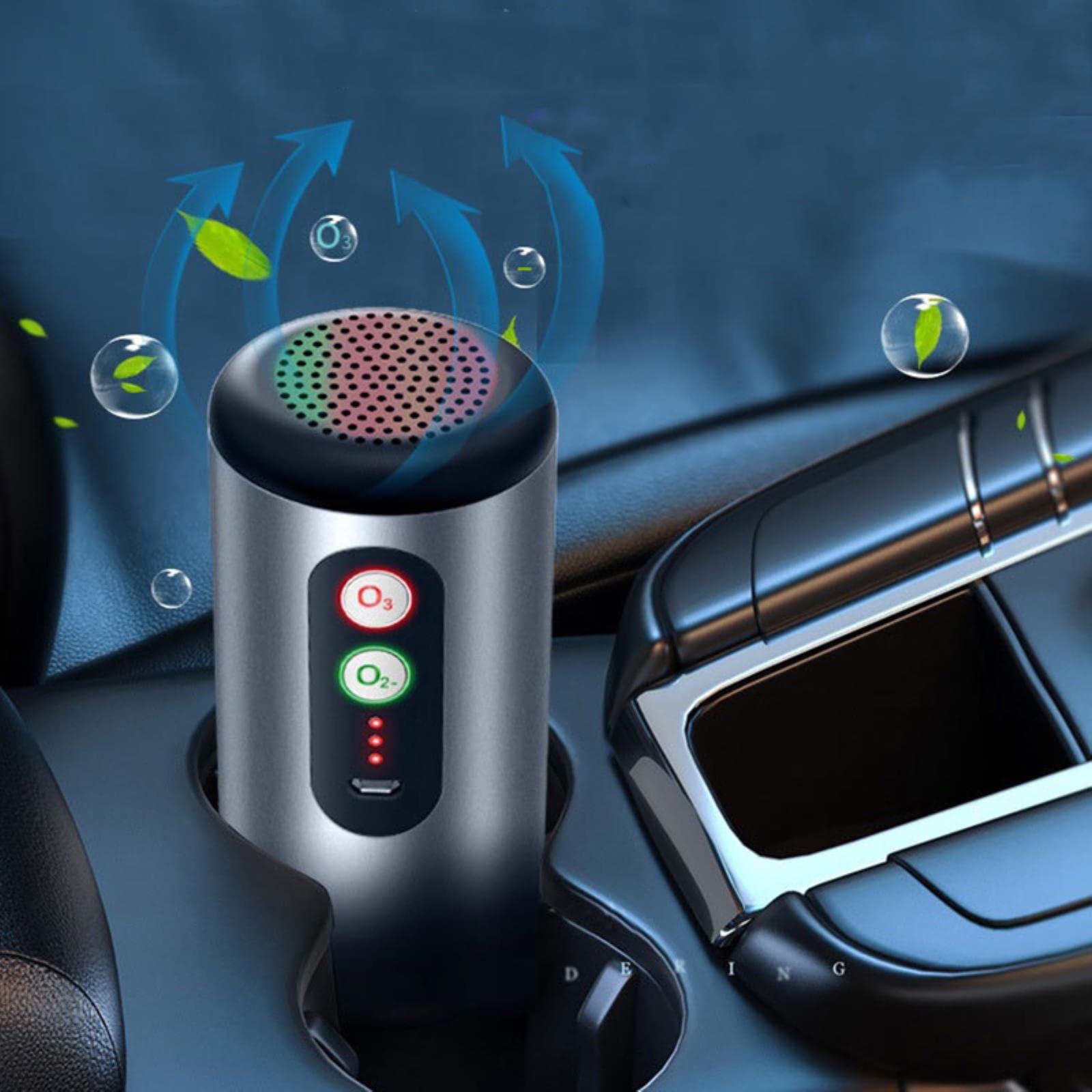 Purificador de Aire portátil para Coche, ionizador Recargable USB, generador de ozono, eliminador de olores, ambientador, Limpiador