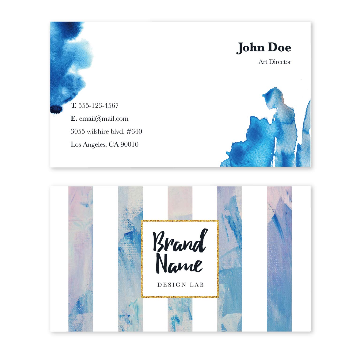 Modern Premium Paper Business Card 3.5"x2.0" 250 Cards Stardream Premium Pearl Paper 14pt 240g Water Color Barcode Design