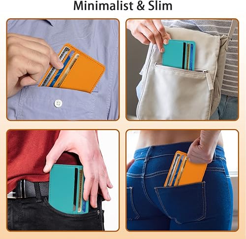 Miniatura 6 de Tarjetero para tarjetas, amarillo+azul pavo real, Tarjetero