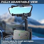 Kelofam Vue arrière Support de téléphone miroir, multifonctionnel 360°Rotable et rétractable, adapté pour iPhone15 14 iPhone13promax,iPad,Samsung Z Plier 5 4, Tous les téléphones intelligents