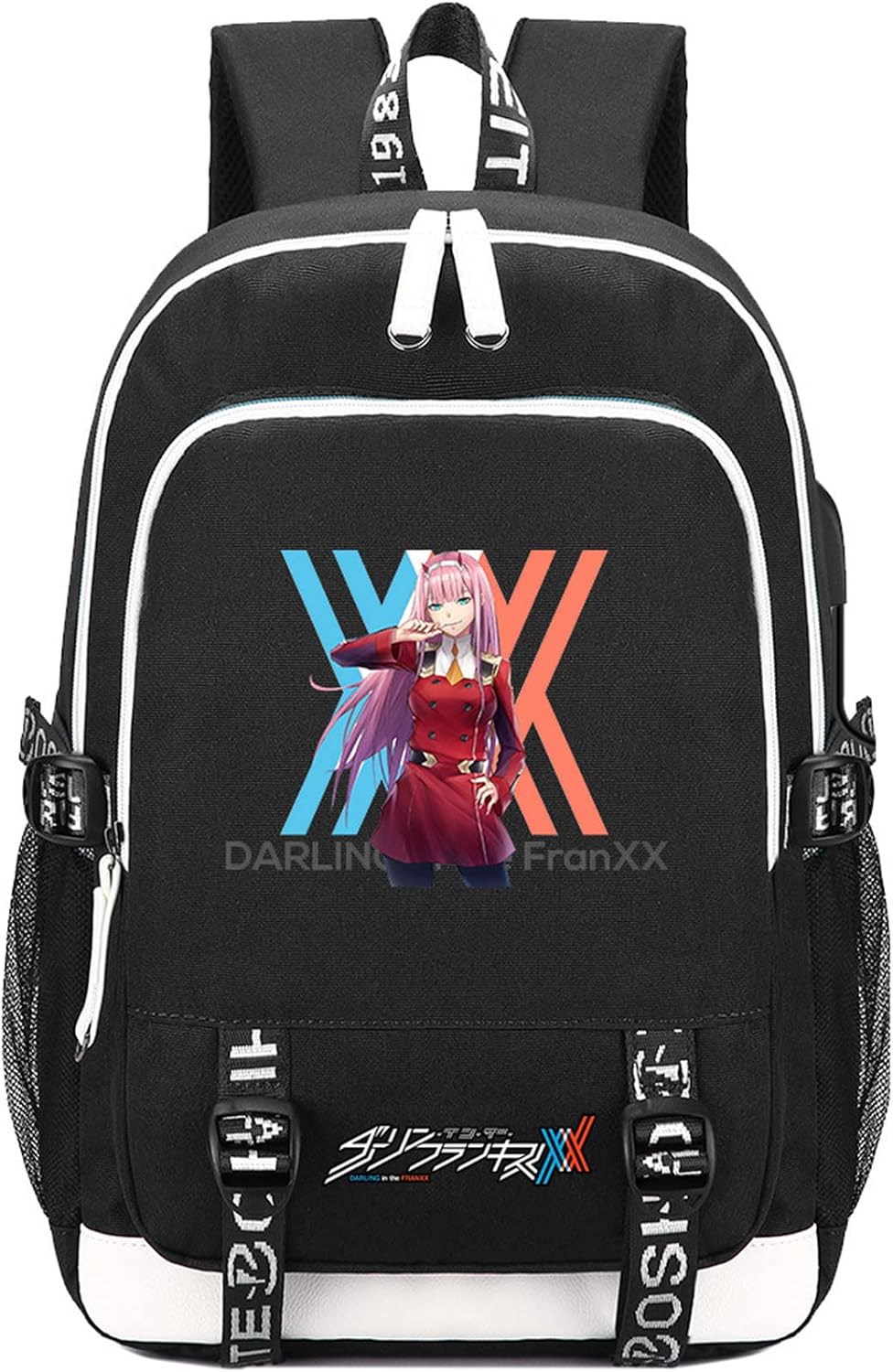 ISaikoy Anime Darling in the FranXX Backpack Zero Two Laptop School Bag Bookbag with USB Charging Port 12