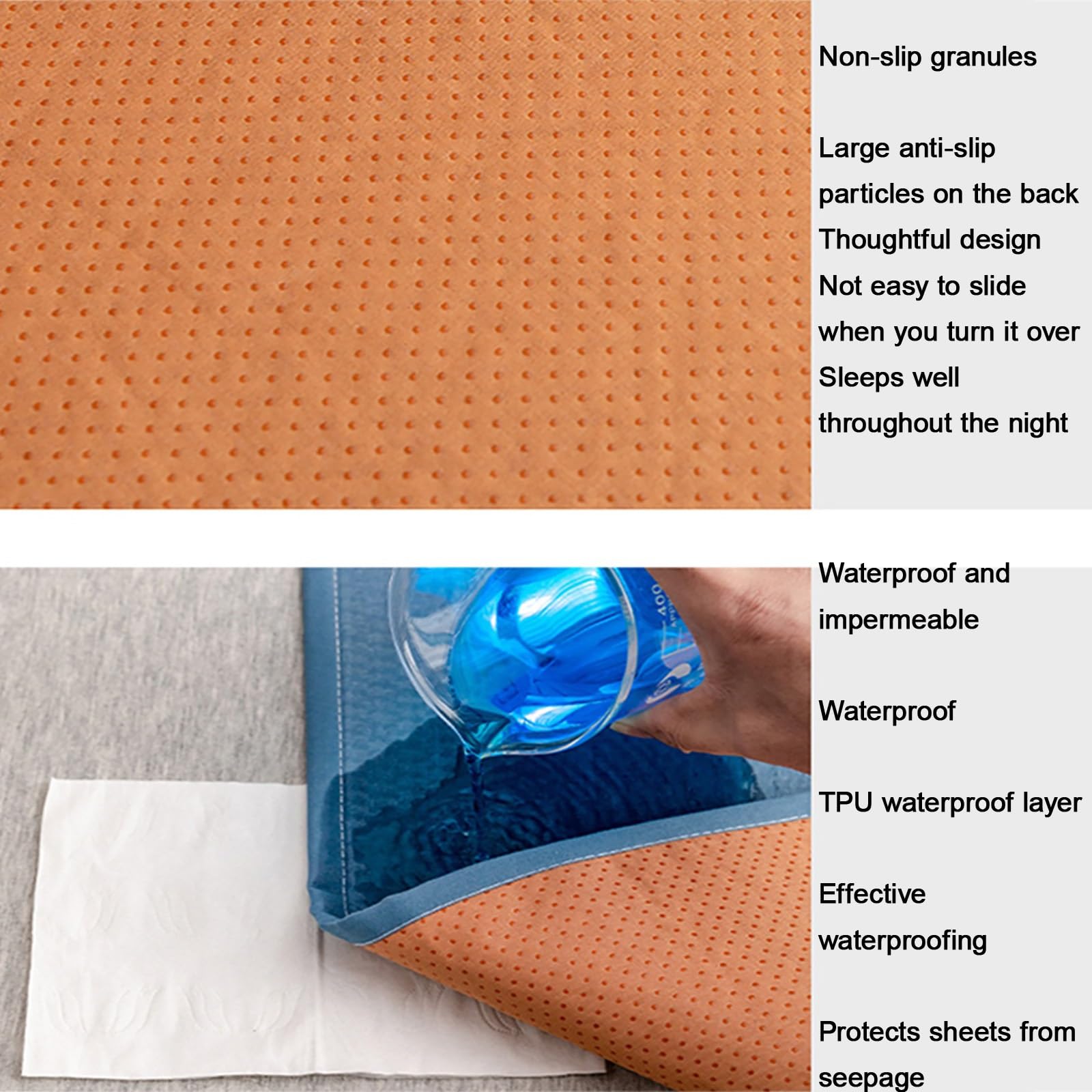 Empapadores Cama Adultos Protector De Enfermería Protector Colchon Impermeables Empapador Reutilizable para Niños(Gray,180x200cm)