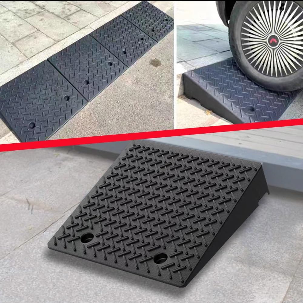 Rampa krawężnikowa podjazdu, Rampy wejściowe antypoślizgowe, wytrzymałe rampy dla niepełnosprawnych do szopy i skutera(50x50x20cm)