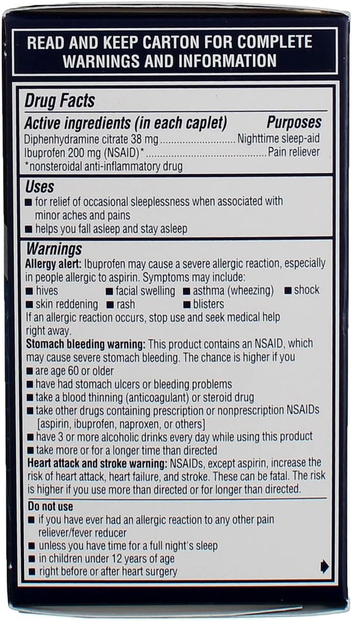 Advil PM Caplets 120 ea ( Pack of 3)