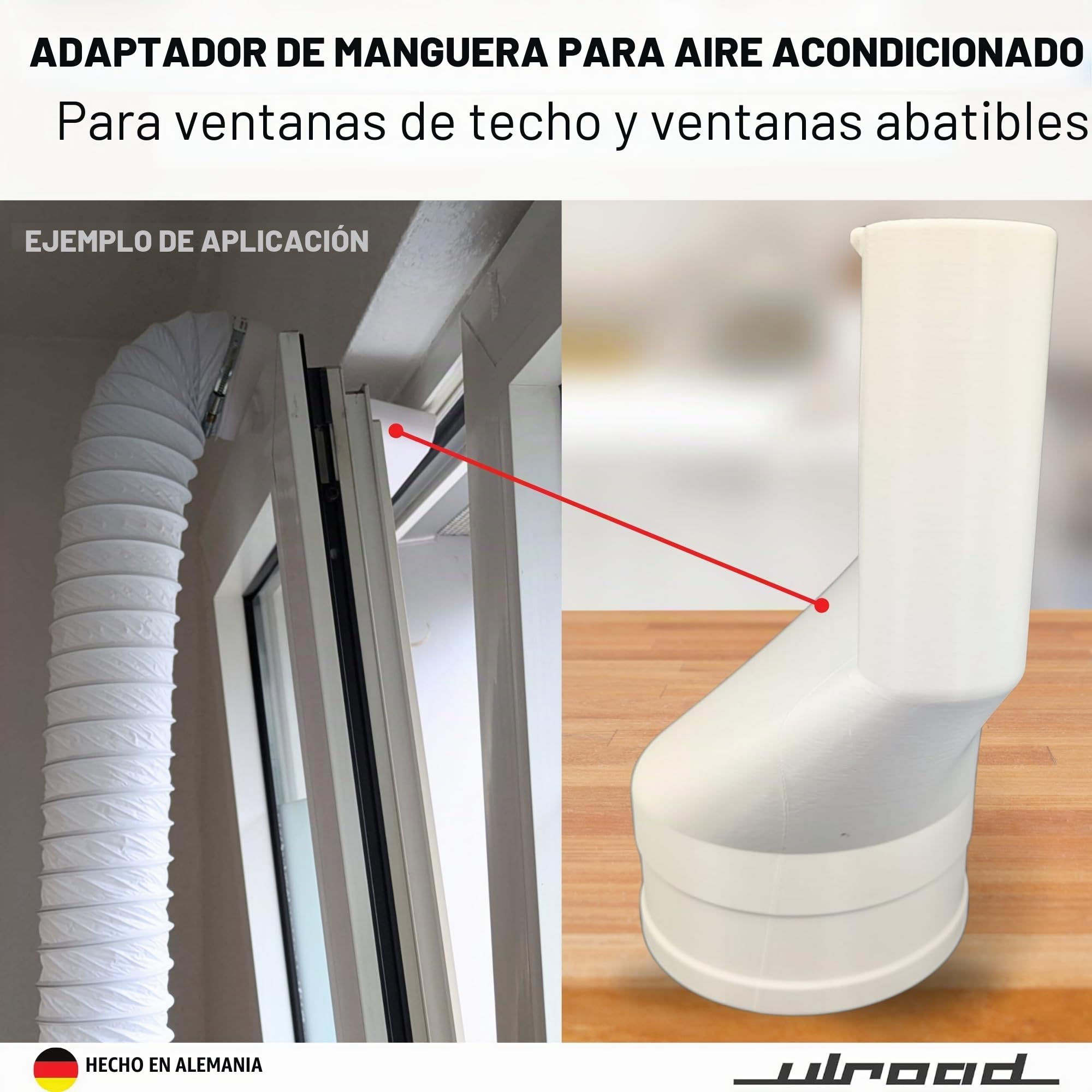 Adaptador de tubo para ventana de techo, ventana basculante para tubo de salida de aire de 100 mm para aire acondicionado, tienda de cultivo, secador, tubo de salida de aire para aire
