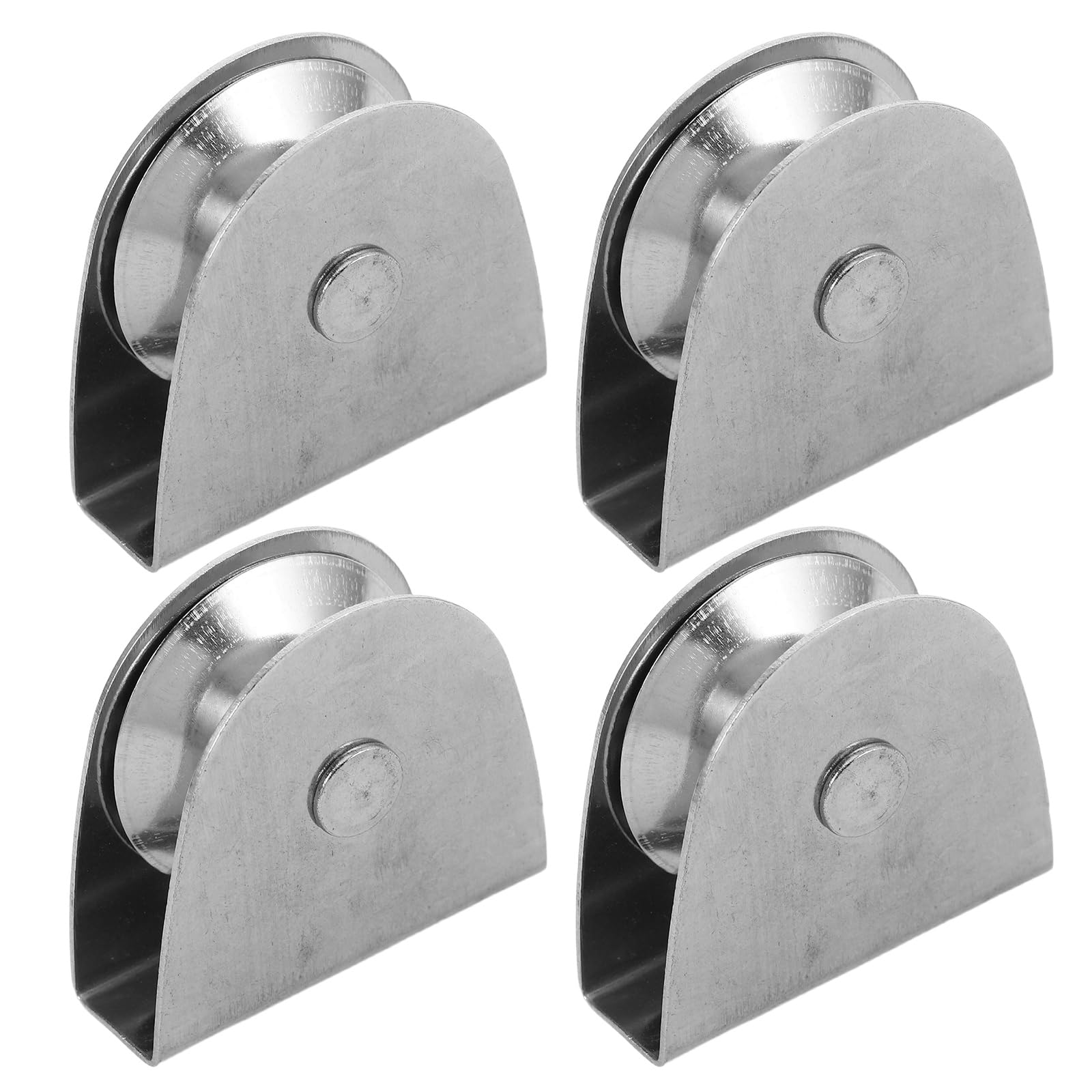 Milisten 4Pcs Stainless Steel Flagpole Rope Pulley Block with Bearing, Heavy Duty Single Wheel Pulley Roller for Outdoor Flagpole Hardware, Garden Flag Pole Rope System Replacement