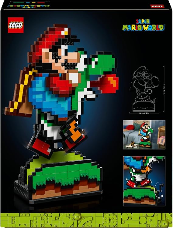 LEGO Super Mario Super Mario World: Mario ve Yoshi 71438 - Yetişkinler için Sergilenebilir Koleksiyonluk Yapım Seti (1215 Parça)