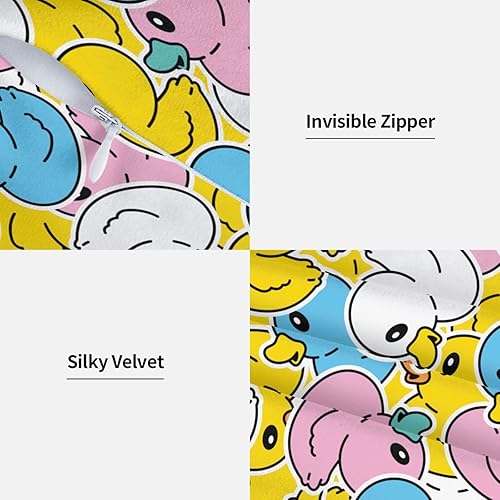 Miniatura 3 de Fiokroo Juego de 2 fundas de almohada coloridas de patos de goma, fundas de cojín cuadradas para sofá, dormitorio, sala de estar, automóvil, 18 x 18