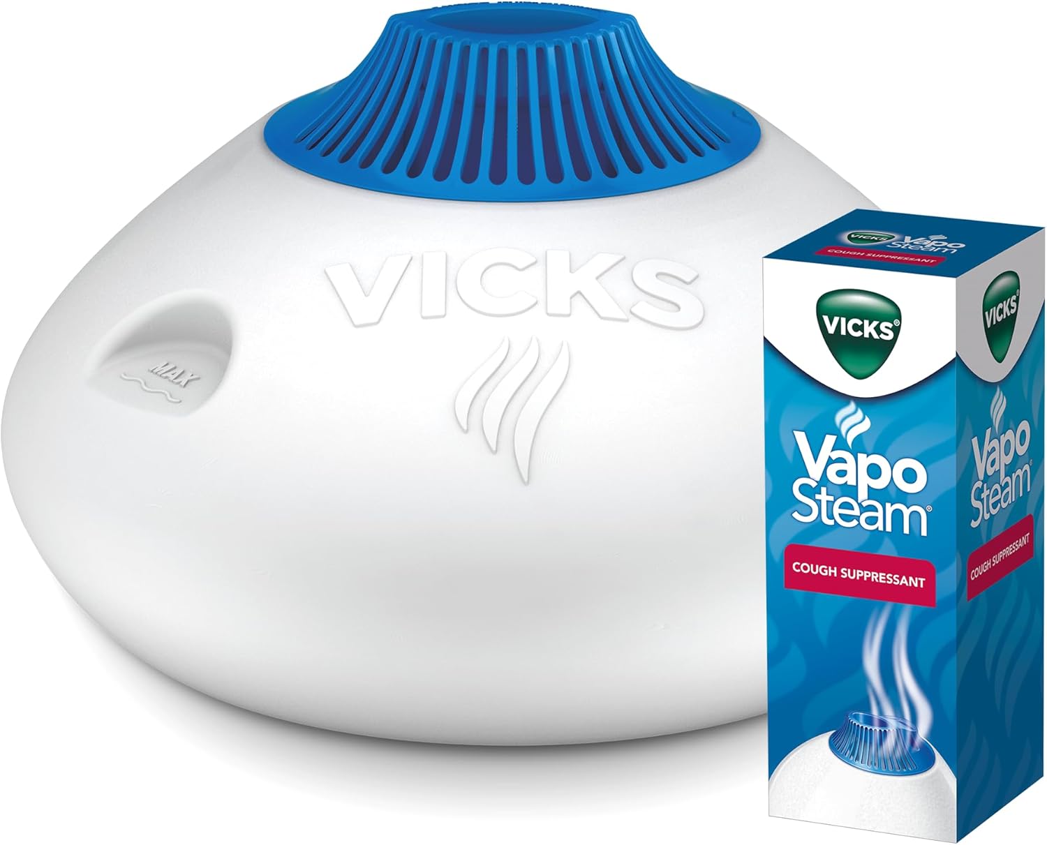 Vicks Warm Steam Vaporizer Bundle with 8 Oz VapoSteam Liquid Cough Suppressant, Helps Relieve Coughing, for Use in Vicks Vaporizers and Humidifiers