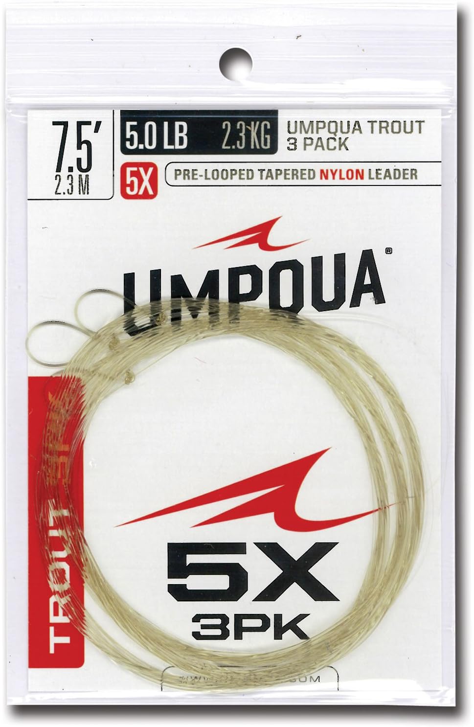 Umpqua Fly Fishing Trout Tapered 3 Pack 7.5' Leader - Fly Fishing