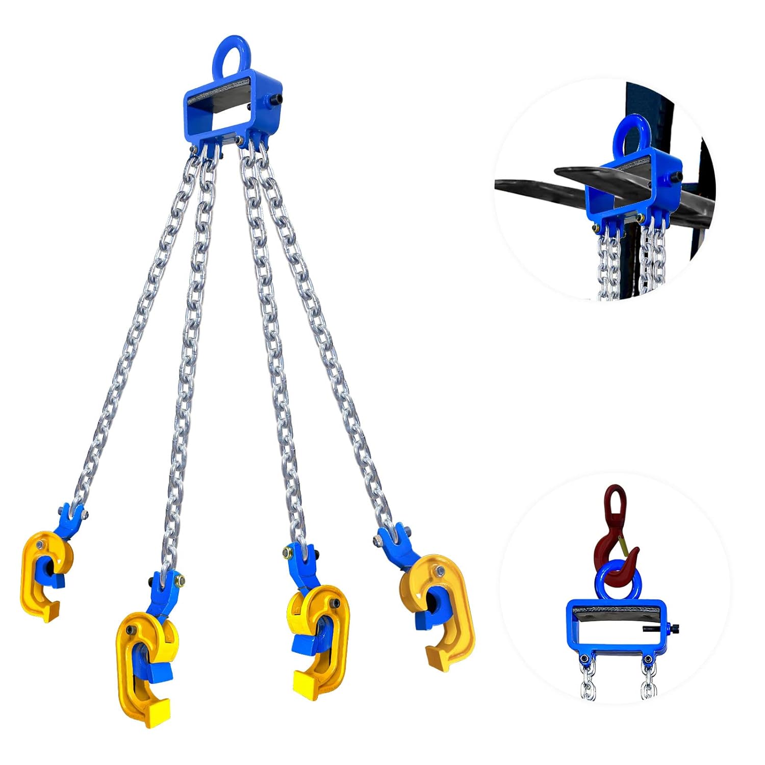 FITHOIST Updated Chain Drum Lifter Enhanced Version 4 Hooks 2200