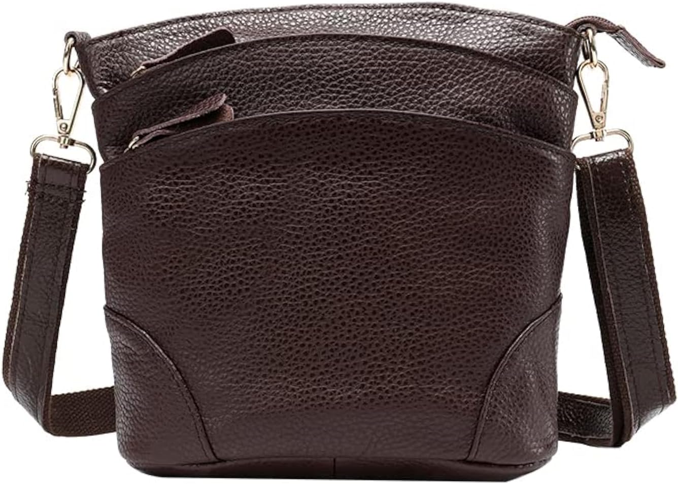 Women Genuine Leather Shoulder Bag Floral-Embossed Crossbody Bag Handbag Purse for Women