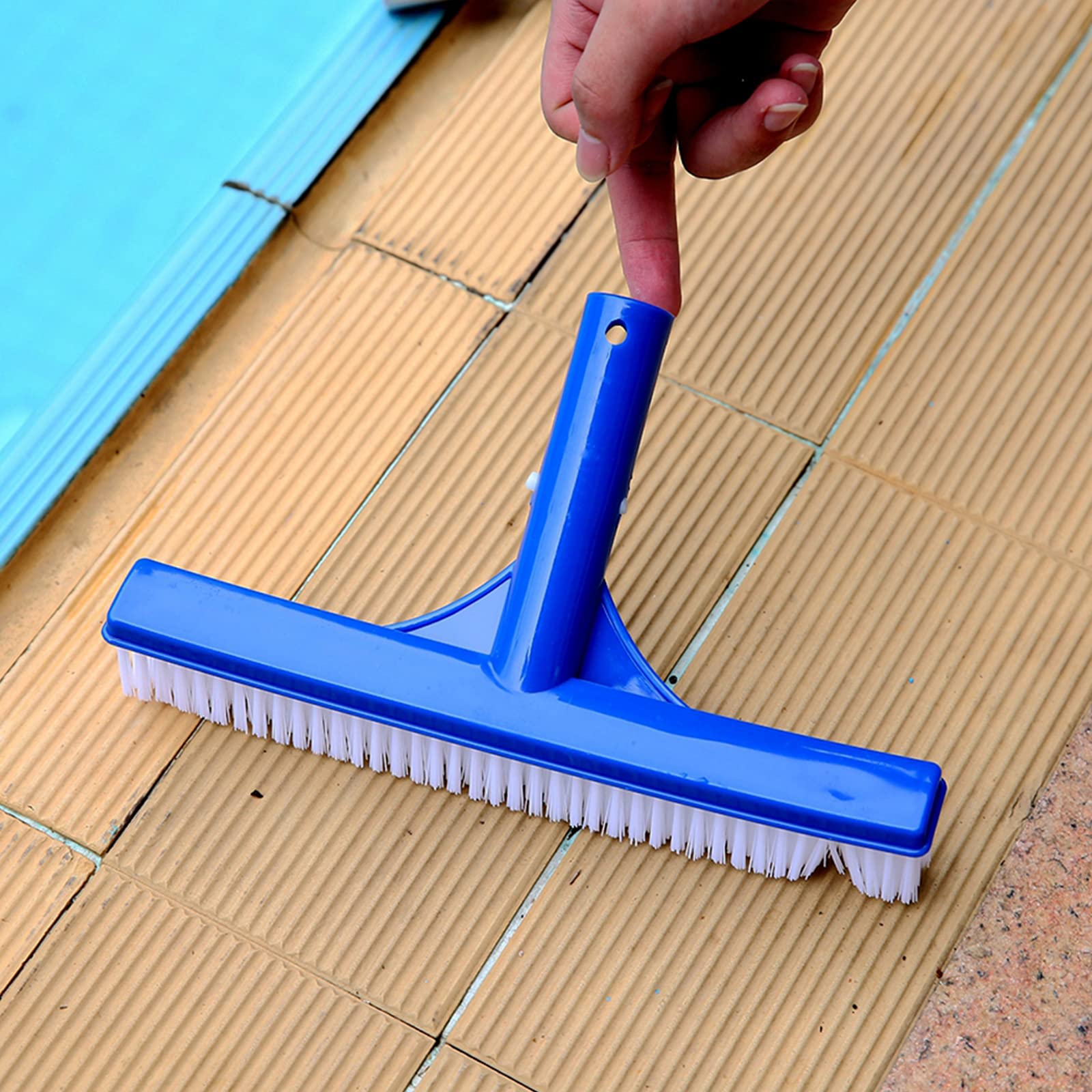 Brosse de Nettoyage de Piscine Nettoyeur en Plastique de 10 Pouces avec Surface Télescopique Rob Balai Robuste Brosse de Nettoyage Portable