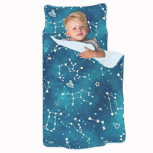 Miniatura 7 de JumpOff Jo Tapete para siesta para niños, acogedor tapete de descanso para niños con almohada extraíble y manta ultrasuave para preescolar,