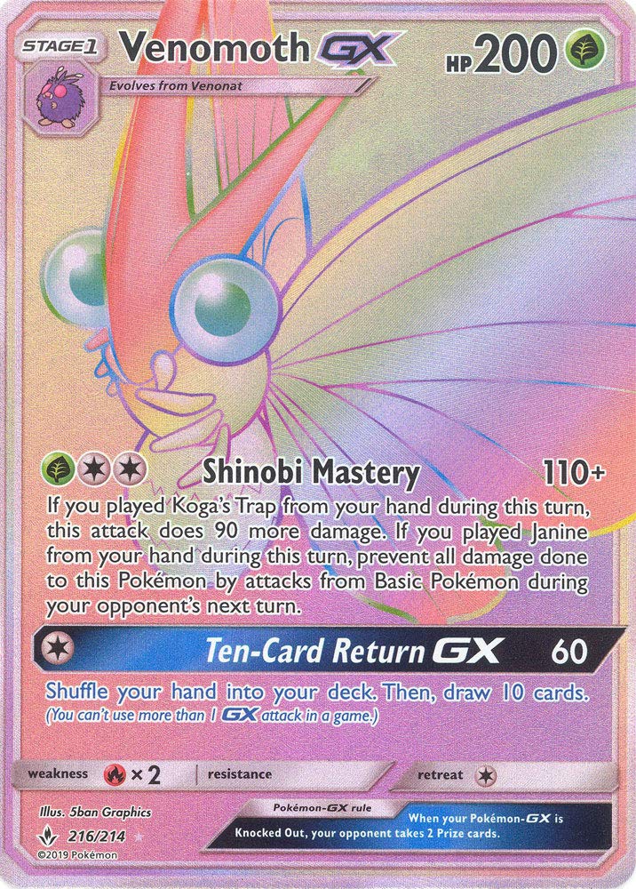 Amazon.com: Venomoth GX - 216/214 - Secret Rare