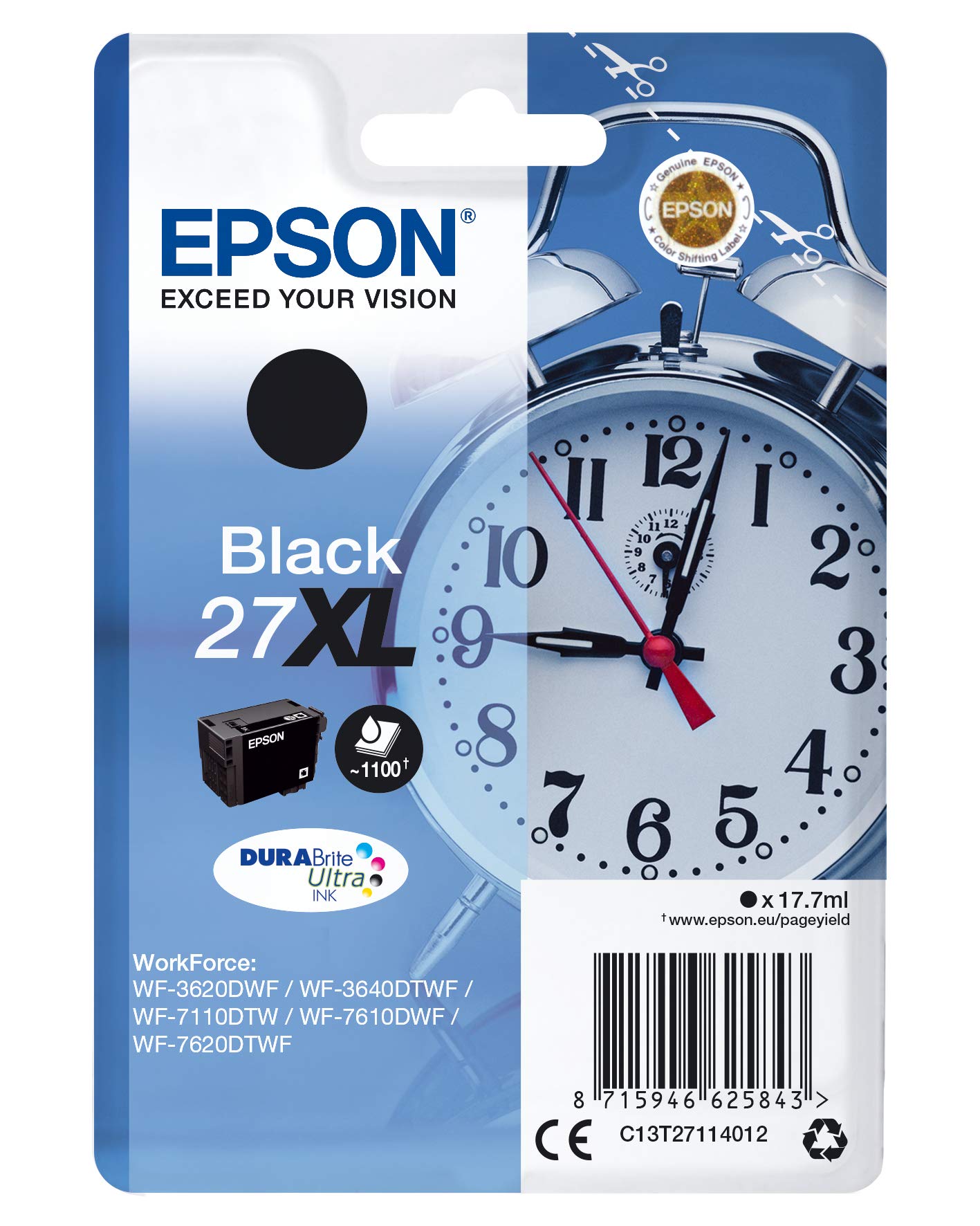 Epson C13T27114022 - Cartucho de tinta, XL, color negro