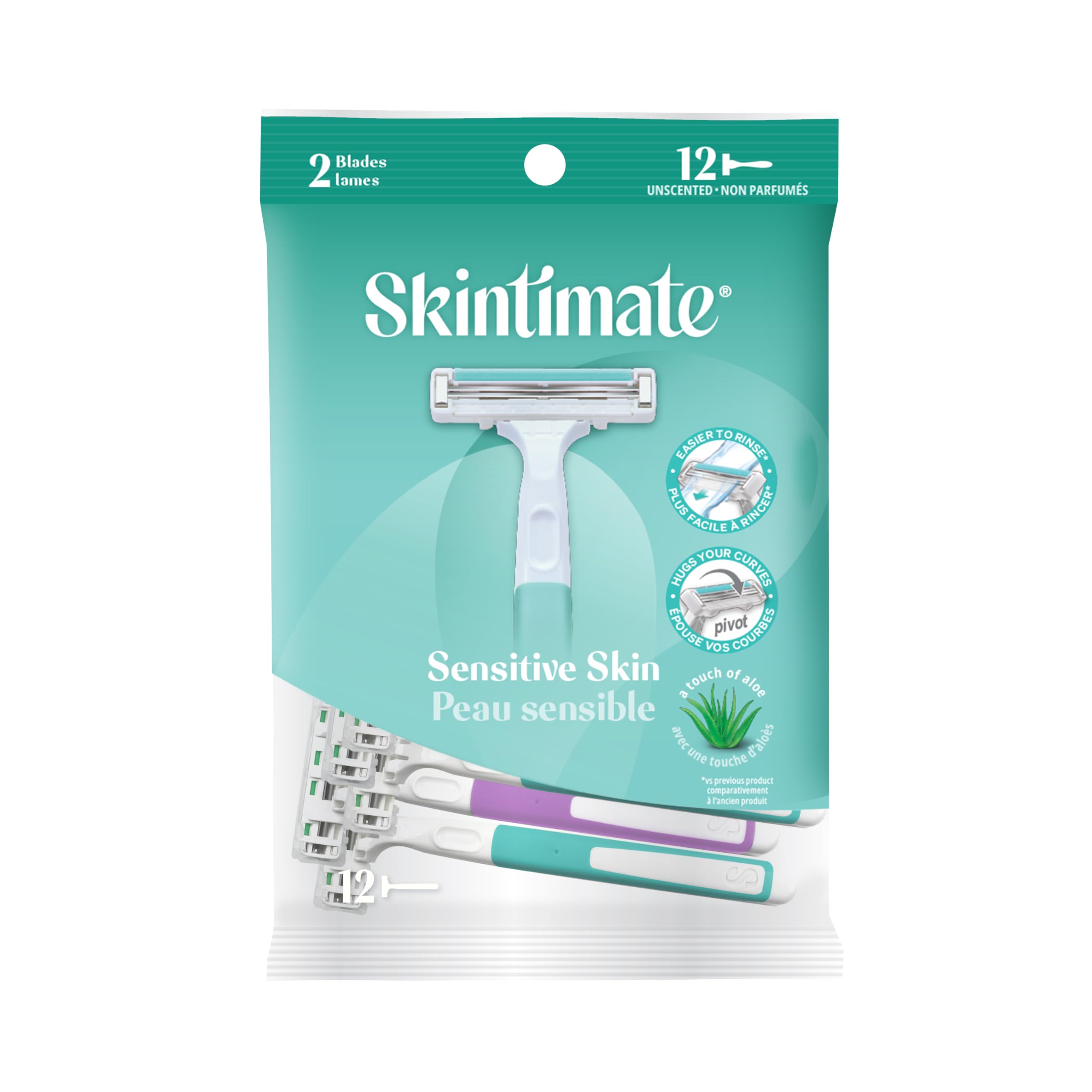 Skintimate® Afeitadora desechable de doble hoja sensible (12 unidades)