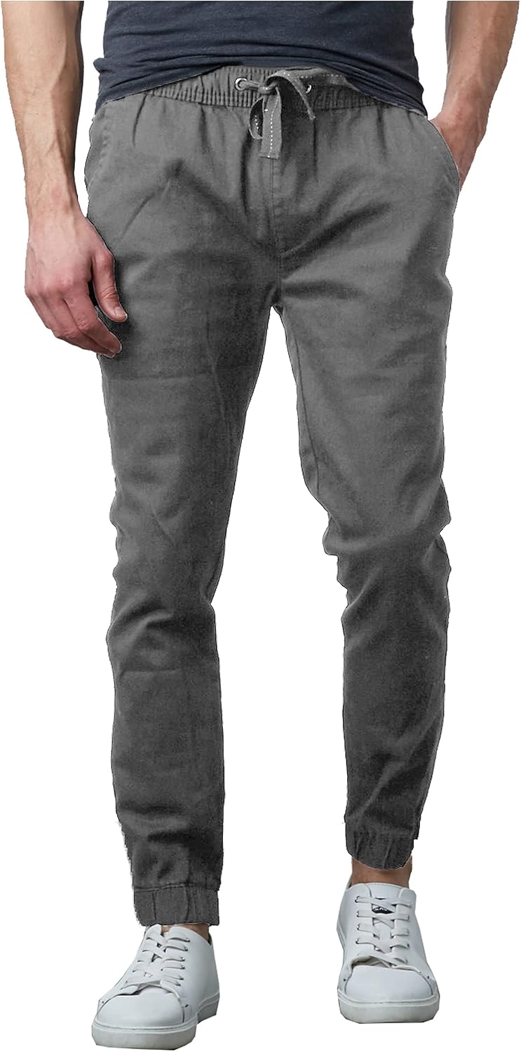 Galaxy by Harvic Men's Basic Stretch Twill Joggers
