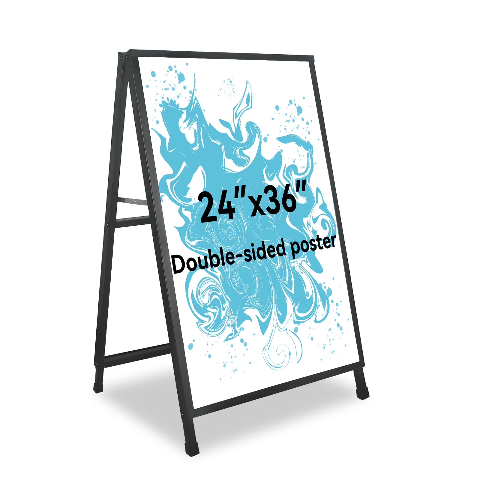 QKA 2 Pack A-Frame Sign Sidewalk Sign 24x36 Inch, Heavy Duty Double-Sided Slide-in Folding Outdoor Sandwich Boards, Suitable for Restaurants, Cafes,