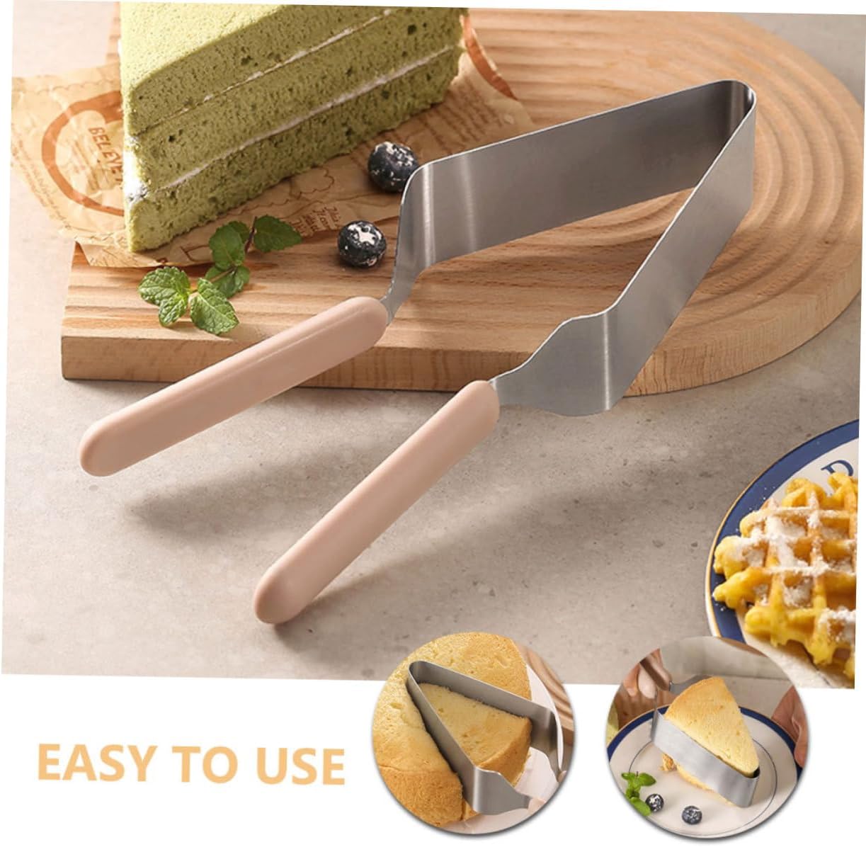 MAGICLULU Stainless Steel Cake Cutter 4pcs Set Triangular Cake Separator and Slicer for Wedding Easy to Use