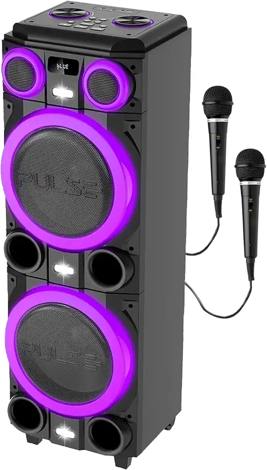 Caixa de Som Torre Pulse SP518 Double 10 TWS Bluetooth 2000W - 2 Mic