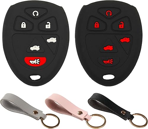 Ywonobs Funda de goma de silicona para llavero con control remoto, protector sin llave compatible con Chevrolet Silverado Suburban Tahoe Traverse