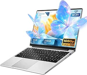 Ordinateur Portable 14 Pouces Celeron N5095 Win11 Pro 8Go RAM 256Go SSD