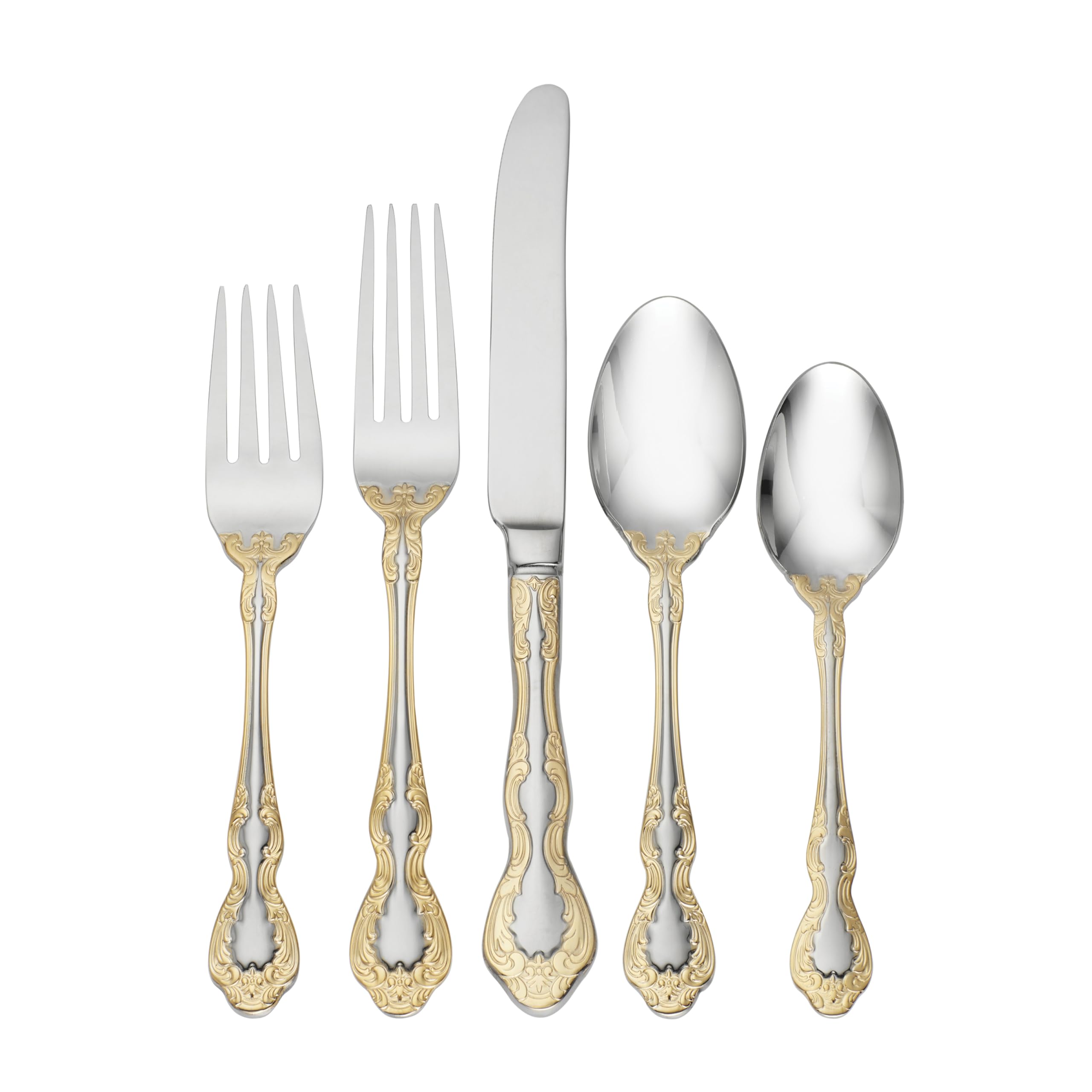 Oneida Golden Mandolina 45 Piece Fine Flatware Set, Service for 8