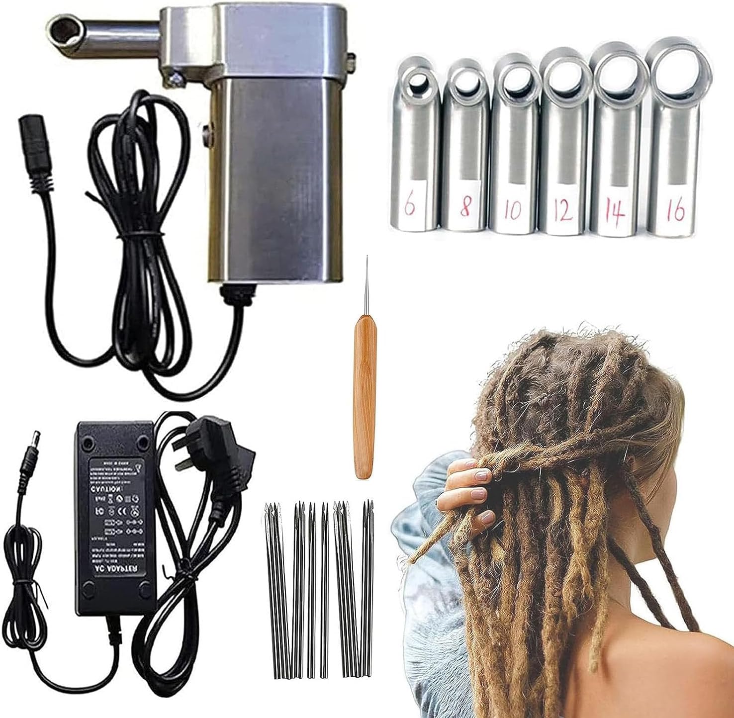 Dreadlocks machine électrique avec 20 crochet hook pour les cheveux de
