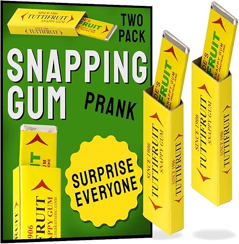 Adams Pranks and Magic - Broma de chicle chasquido - Juguete clásico de broma novedosa - Paquete de 2