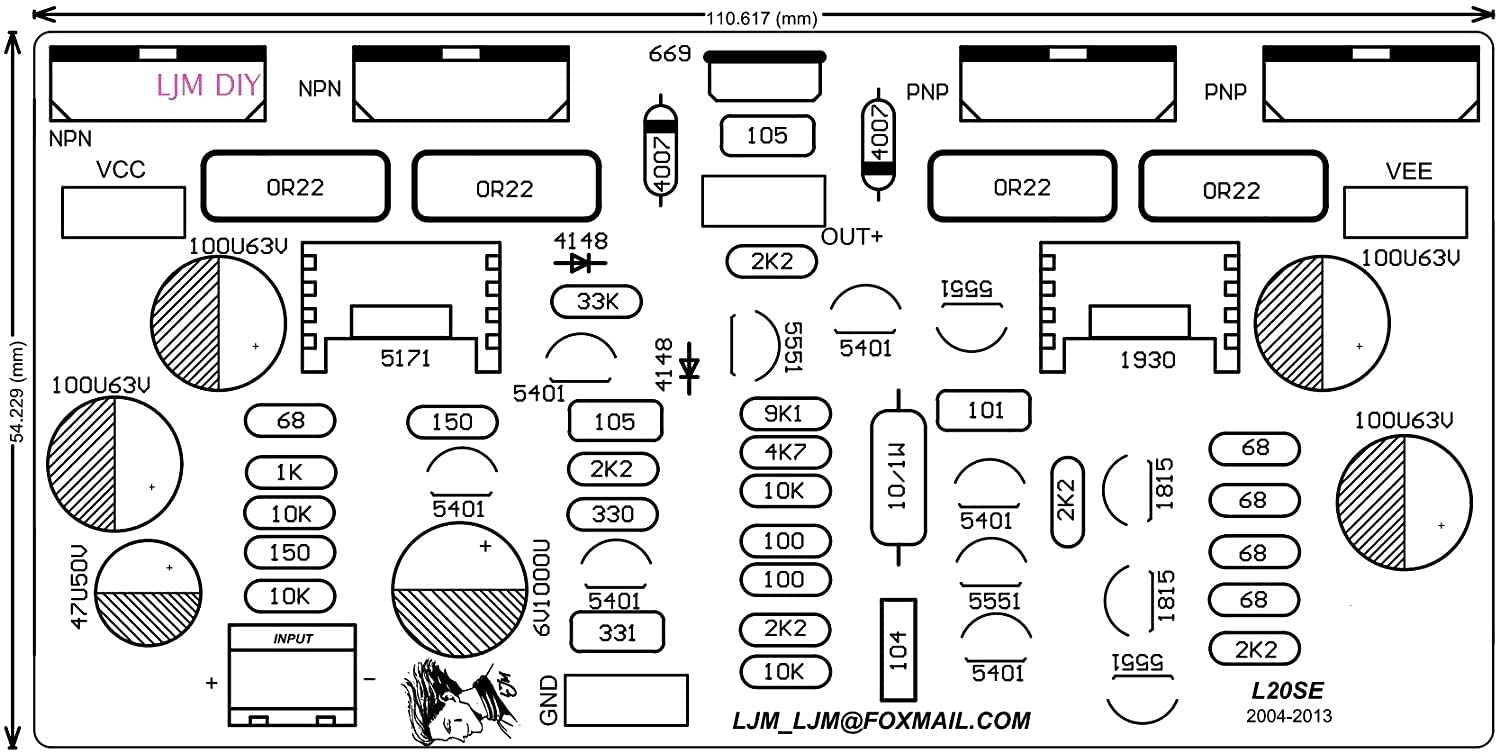 Amazon.co.jp: L20 SE 2SA1943 2SC5200 デュアルチャンネル 350W +