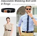 5 PCS Canvas Belt for Men, Web Fabric Casual Belt with Double D Ring Buckle, Adjustable Military Style Cloth Belts