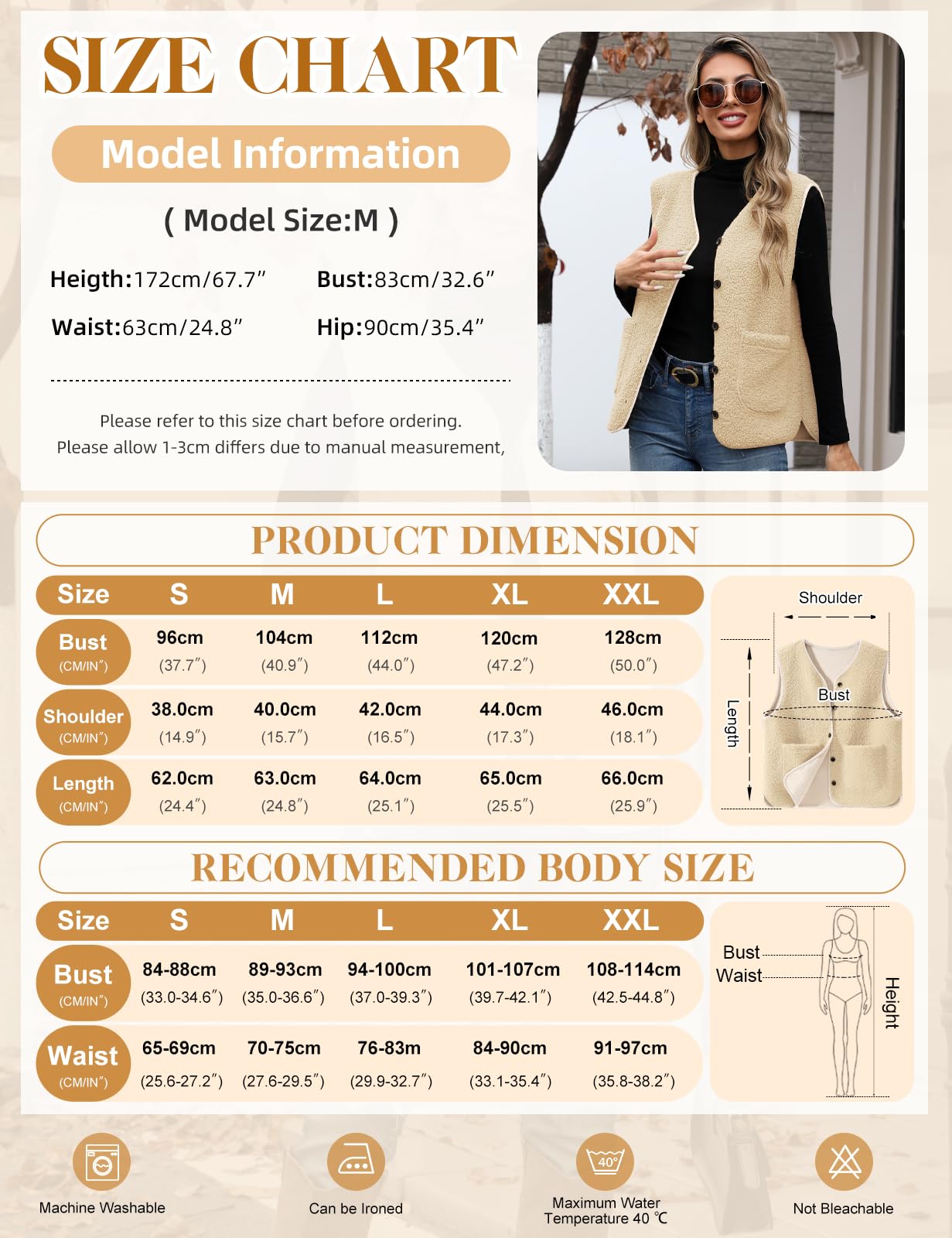 Yuson Girl Gilet Femme sans Manche Veste Polaire Chaud Manteau Automne Hiver Sherpa Waistcoat Casual Outdoor Gilets Blousons Couleur unie sans Manches Bouton Veste avec Poches
