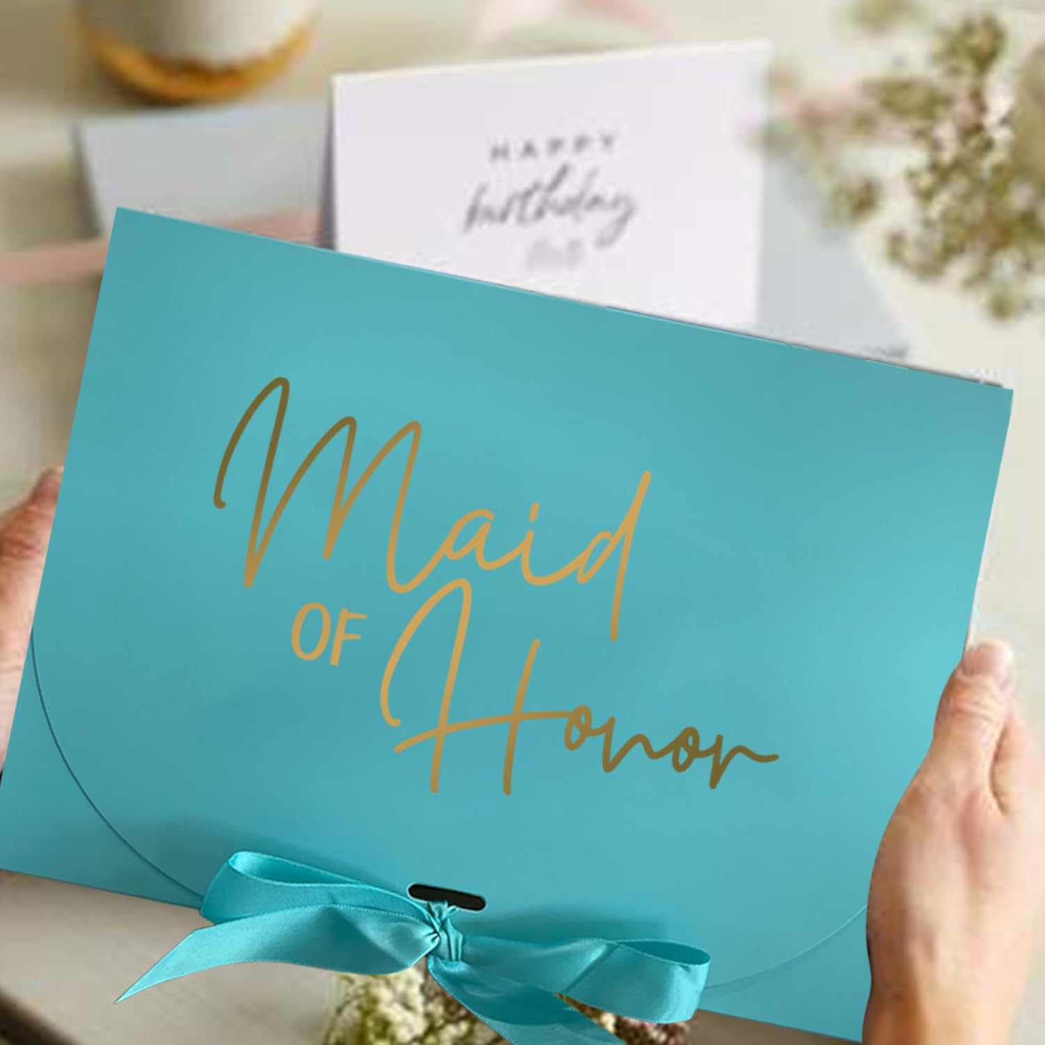 LADY&HOME 10 Pieces Bridesmaid Proposal Box Set,Maid of Honor Proposal Box Matron of Honor Bridesmaid Boxes for Bridesmaid Gifts (Turquoise Bridesmaid) thumbnail
