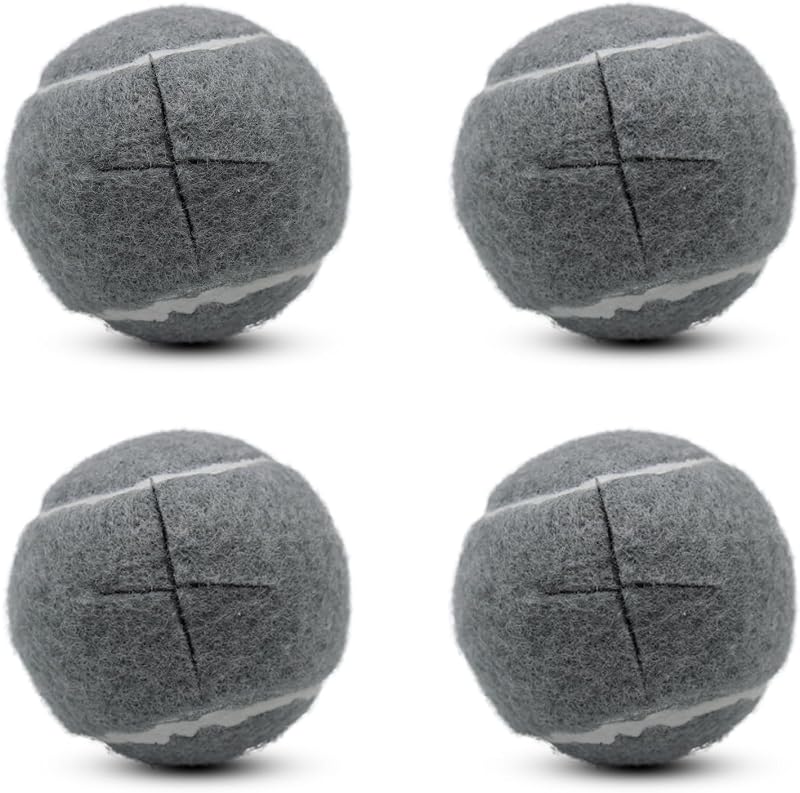 SHYUJAJIE 4 pelotas de tenis precortadas para andadores y patas de muebles | Almohadillas de fieltro resistentes y duraderas para silla, deslizadores de ajuste Universal para personas mayores, protección del suelo, gris