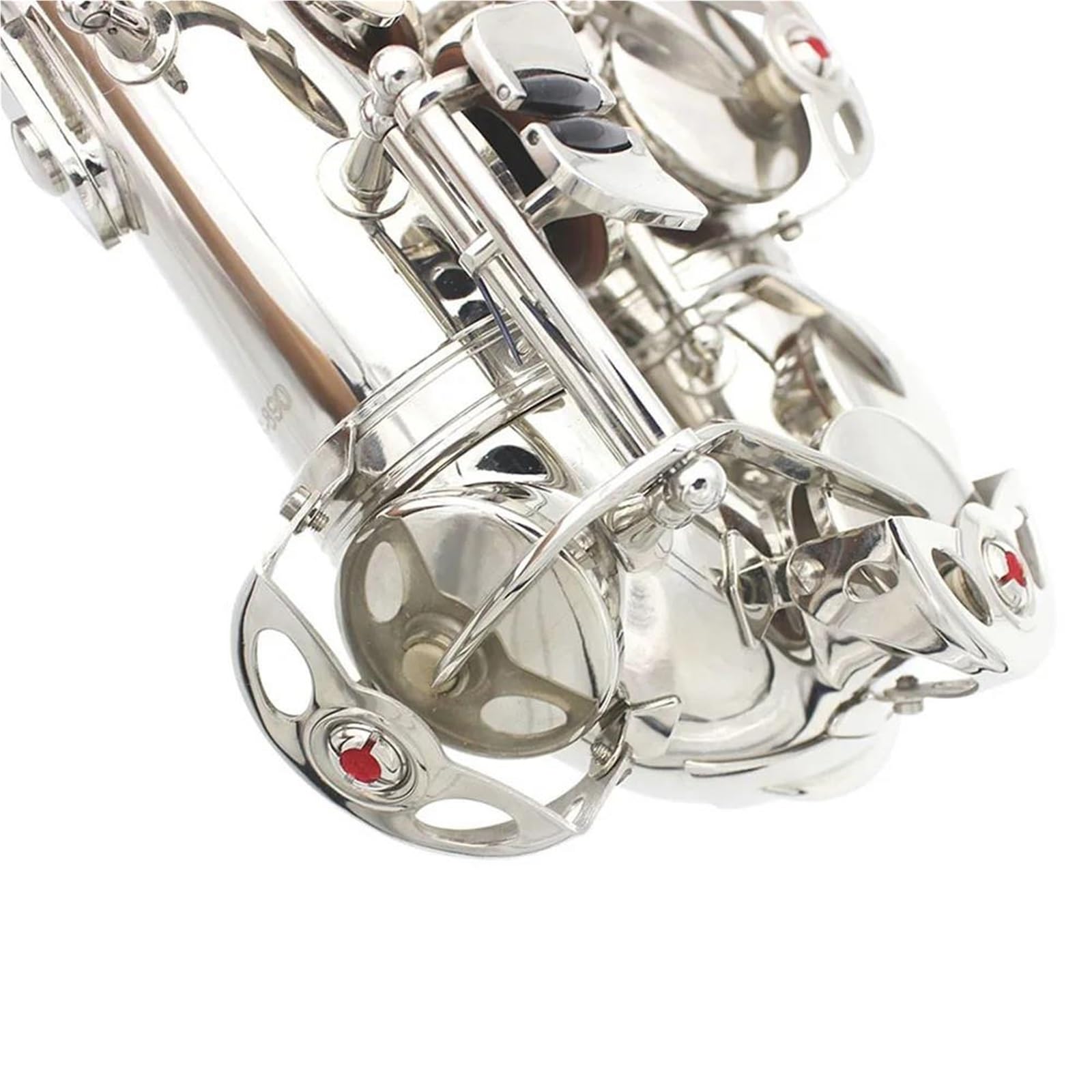 Zestaw saksofonu altowego E w kolorze srebrnym korpus z mosiądzu rzeźbienie futerał pasek rękawiczki akcesoria do stroików Saksofon(Silver Alto Sax 1)