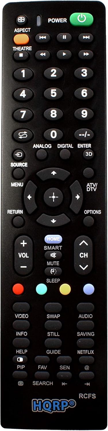 Cheap HQRP Remote Control Compatible with Sony KDL-52V4100 KDL-52V5100 KDL-52VE5 KDL-52VL150 KDL-52W3000 KDL-52W4100 KDL-46V4100 KDL-46V5100 KDL-46VE5 KDL-46VL130 LCD LED HD TV Smart 1080p 3D Ultra 4K